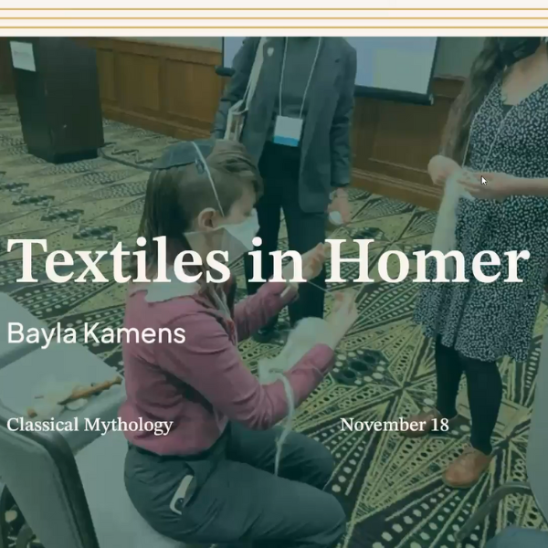 Classics PhD Student Presents on "Textiles in Homer"