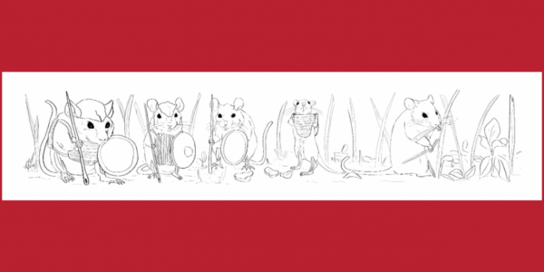 illustration of mice clad in battle gear