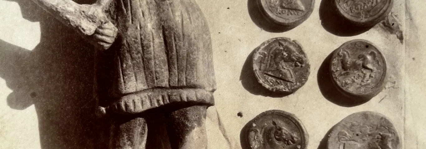 Nemi Statue and coins