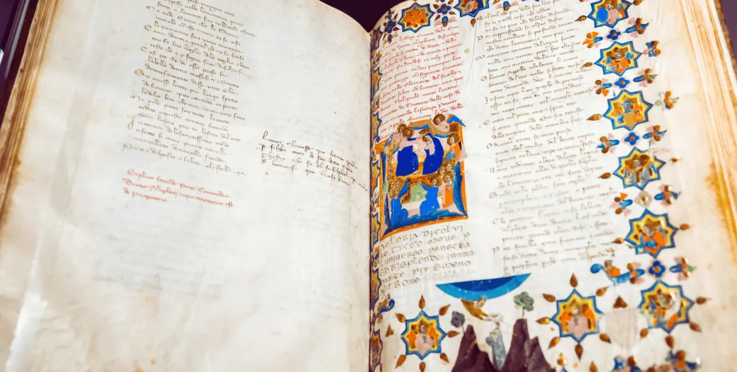 hand written illustrated copy of Dante's Inferno