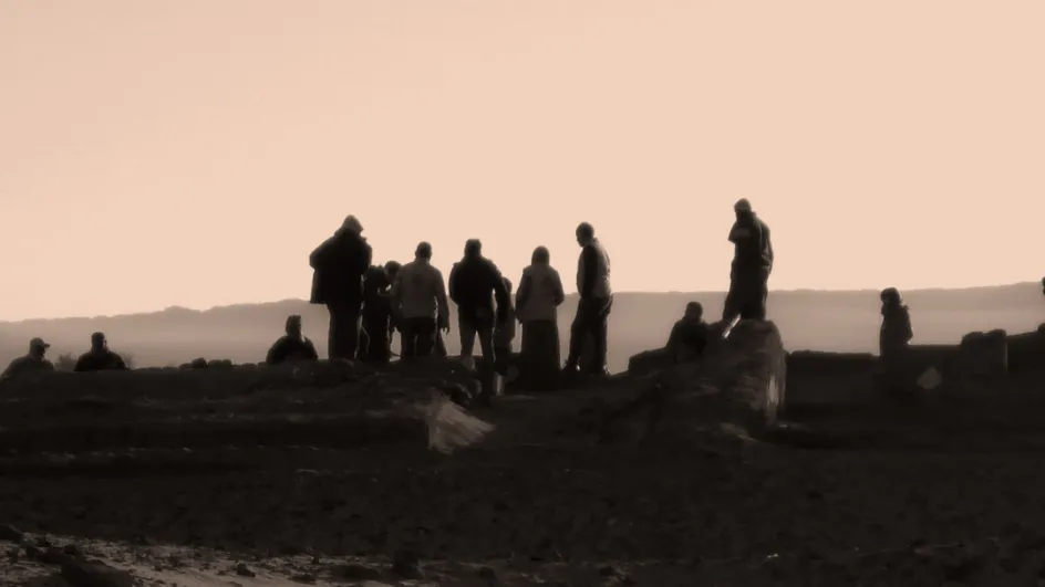 Silhouette of excavation of a church in Amheida
