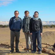 Aravecchia and two WashU colleagues in Amheida
