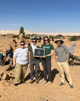 Aravecchia and grad students in Egypt