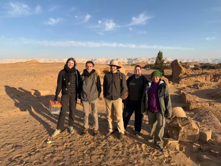 First day of excavation! From left to right: me, Professor Aravecchia, Aaron Held, Mo Stein, and Stefania Alfarano (Deputy Field Director). 
