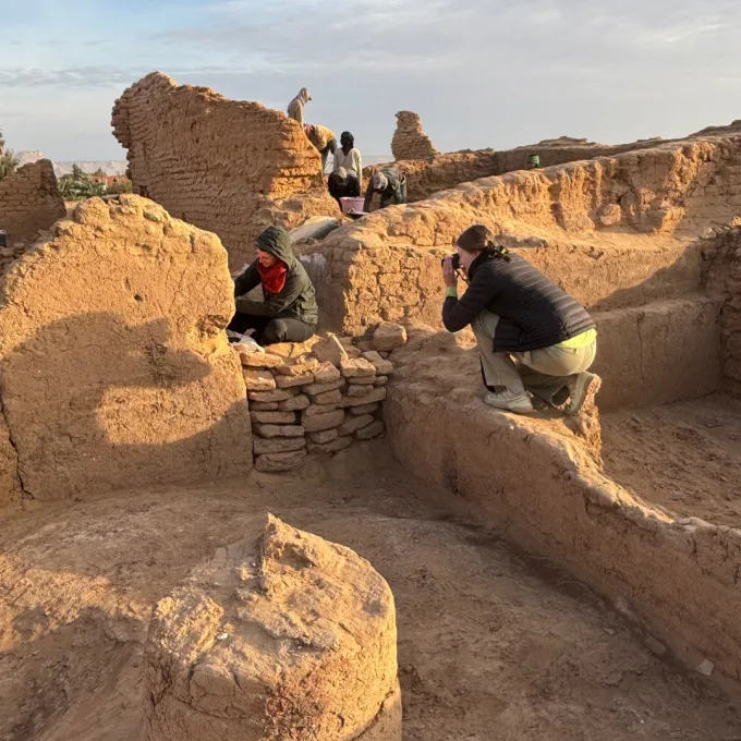 Documenting the conservation work of Jennifer Porter of oasite wall paintings.  